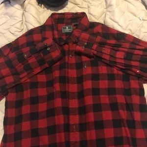 Black and red button down. Fleece